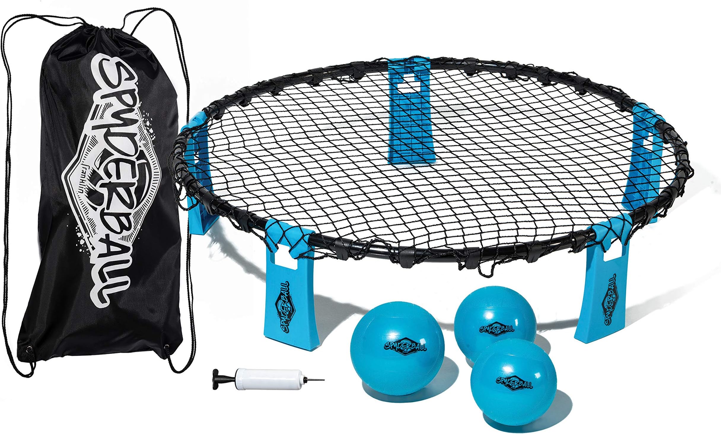 Spyderball Game Set - Includes 3 Balls, Carrying Case and Rules - Played Outdoors, Indoors, Yard, Lawn, Beach - Durable Tight Net