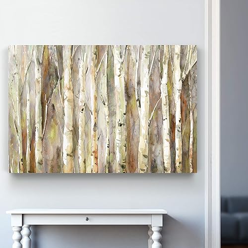 Miniatura 3 de Renditions Gallery - Lienzo decorativo para pared, camino de abedul, galería, moderno, decoración del hogar, listo para colgar, 24 x 36 pulgadas