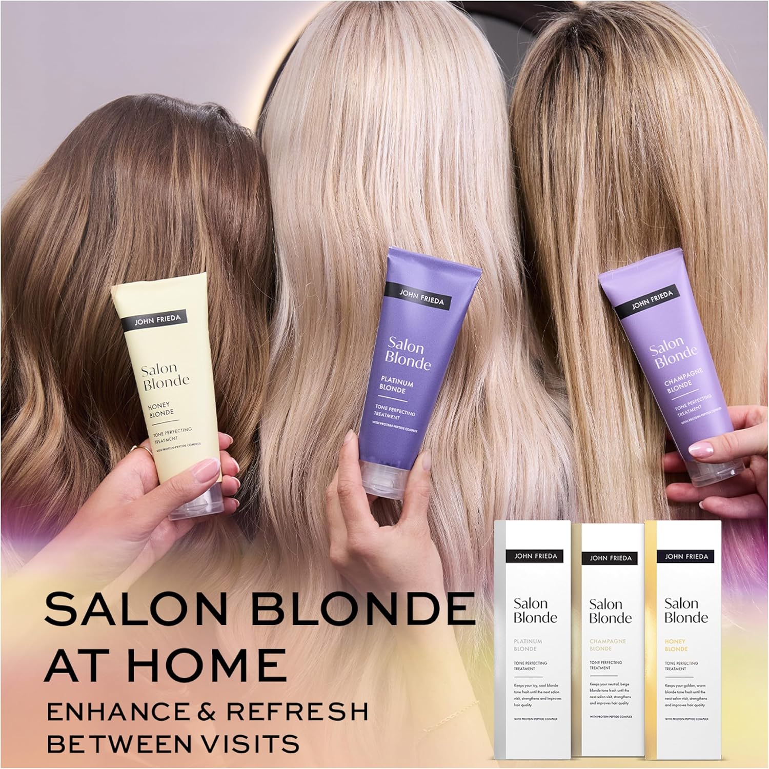 John Frieda Salon Blonde Platinum Tone Perfecting Treatment with Protein-Peptide Complex, Hair Toner, Toner for Blonde Hair 4 fl oz - Image 6