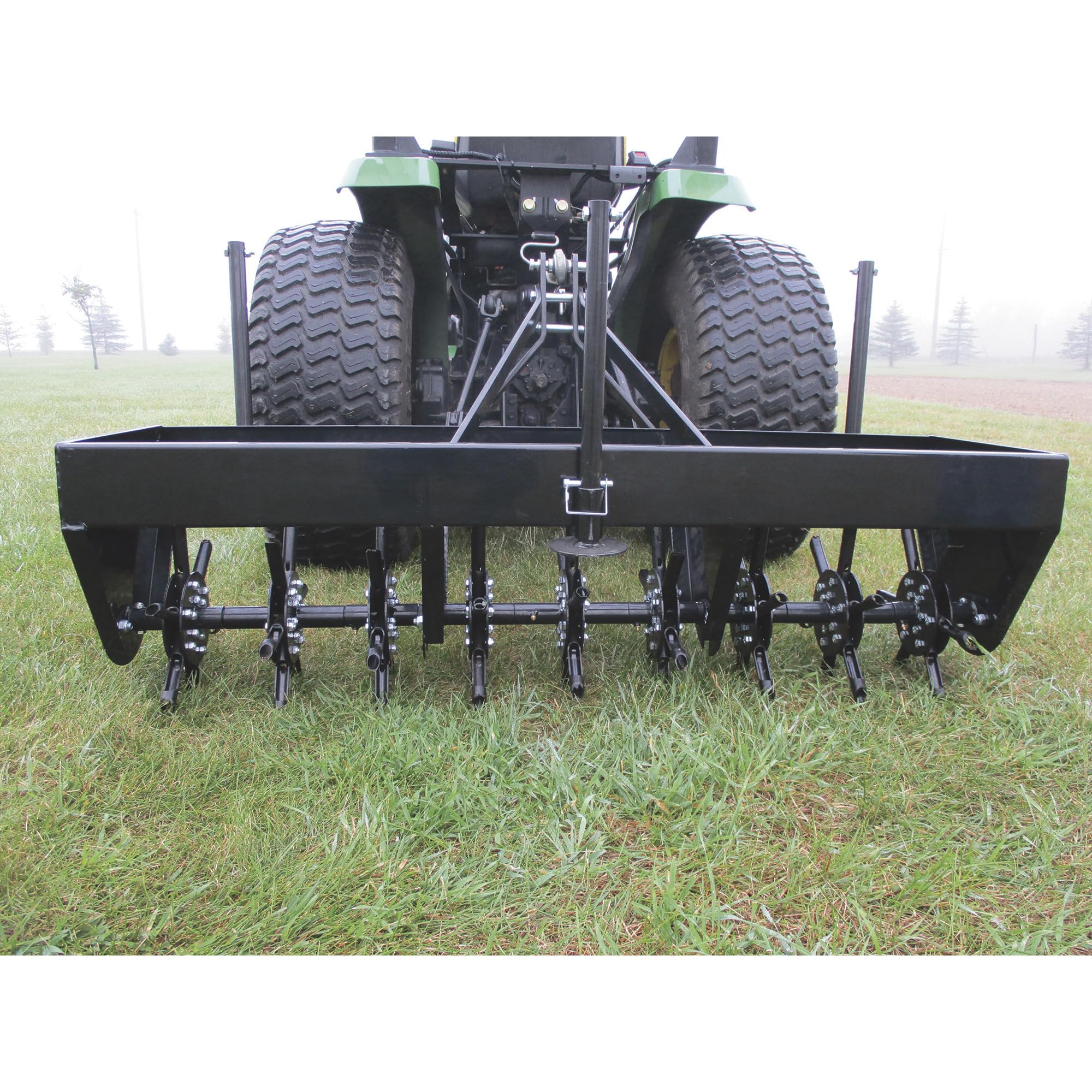 48 3-Point Plug Aerator with 54 Coring Plugs Heavy-Duty Weight Tray and Retractable Feet Fits Category 0 and 1 Tractors Black product thumbnail 5