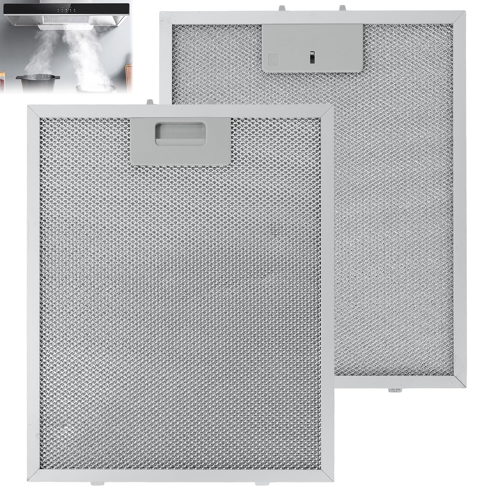 Graisse Couches Pour Grille Hotte Aspirante, Filtre Hotte 32x26 Pack 2 Aluminium Lavables Grille Universelle Filtre Hotte Convient Uniquement Aux Pattes De 12 mm