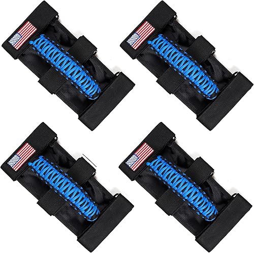 Miniatura 14 de Bestaoo 2 asas de agarre para barra antivuelco, mango de agarre de paracord para Jeep Wrangler YJ TJ JK JL y Gladiator JT 1955-2022 UTV ATV, apto