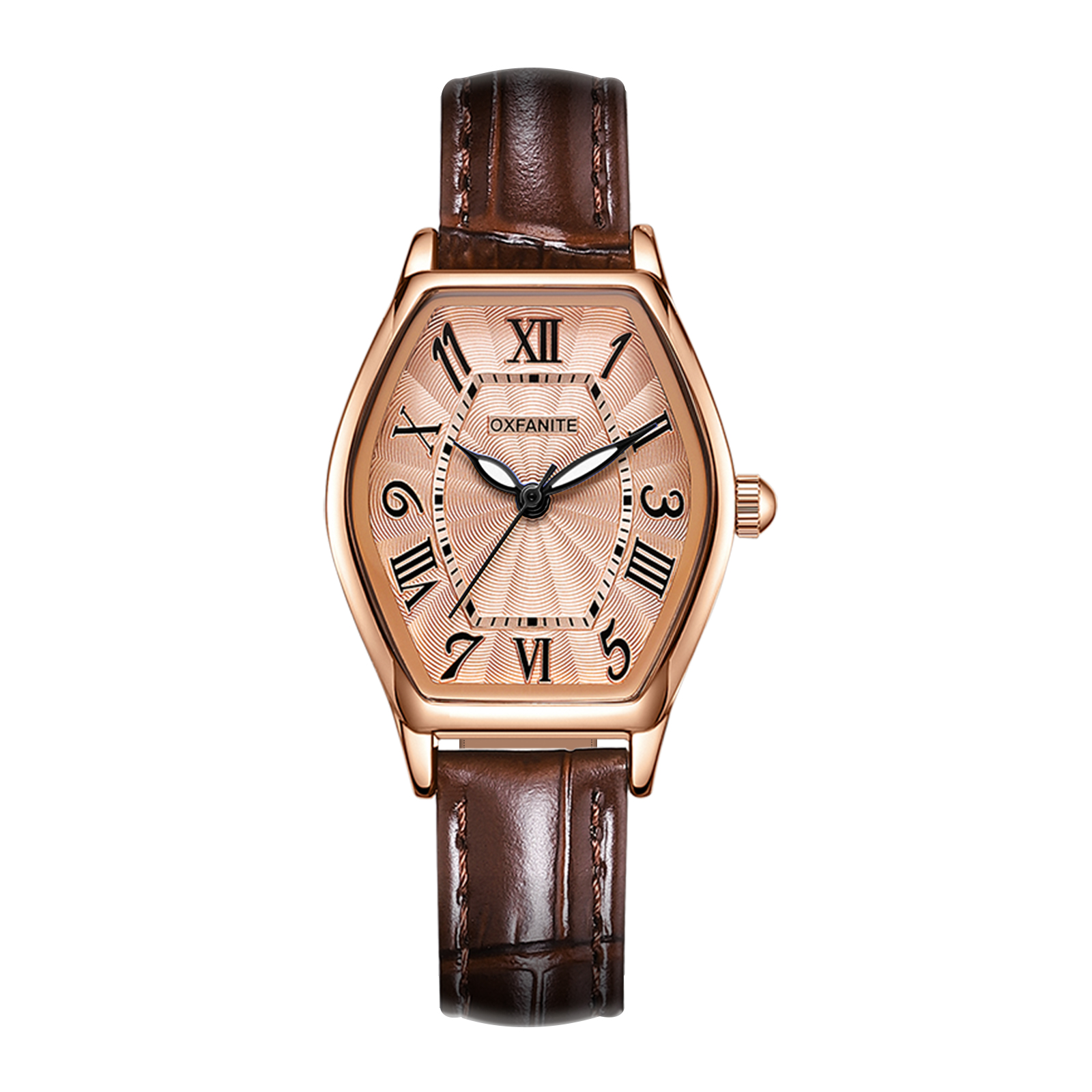 WZ Agate Stone‎ Watch Gold Tone Bezel Brown Leather Band Fashion Diamond Bezel Luxury Leather Automatic Mechanical Watch for  main image 2