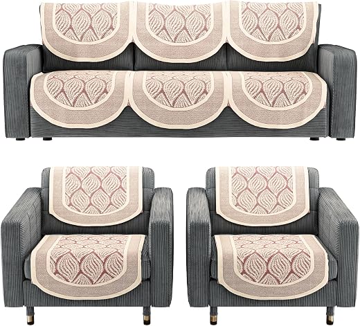 Kuber Industries (Set of 10) Stylish & Durable Net Cotton Sofa Covers 5 Seater | Aesthetic Sofa Protector/Mat & Slipcover ...