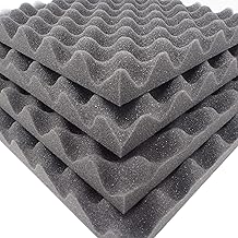 Ready-to-Use Corrugated 1.2 inches (3 cm) Set of 4 Soundproofing Fast Lab® Corrugated Urethane Foam Sponge, Sound Absorption Material, Cushioning Material, 9.8 x 9.8 inches (25 x 25 cm), Density: 26