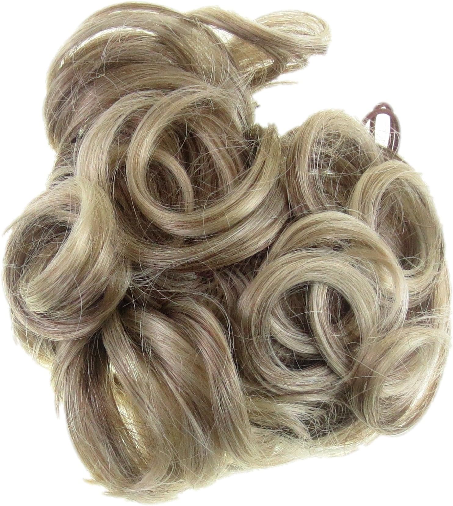 Hair Bun Topper Extensions Curly Or Messy Drawstring Updo Full Bun Add Body In Ash Blonde Mix
