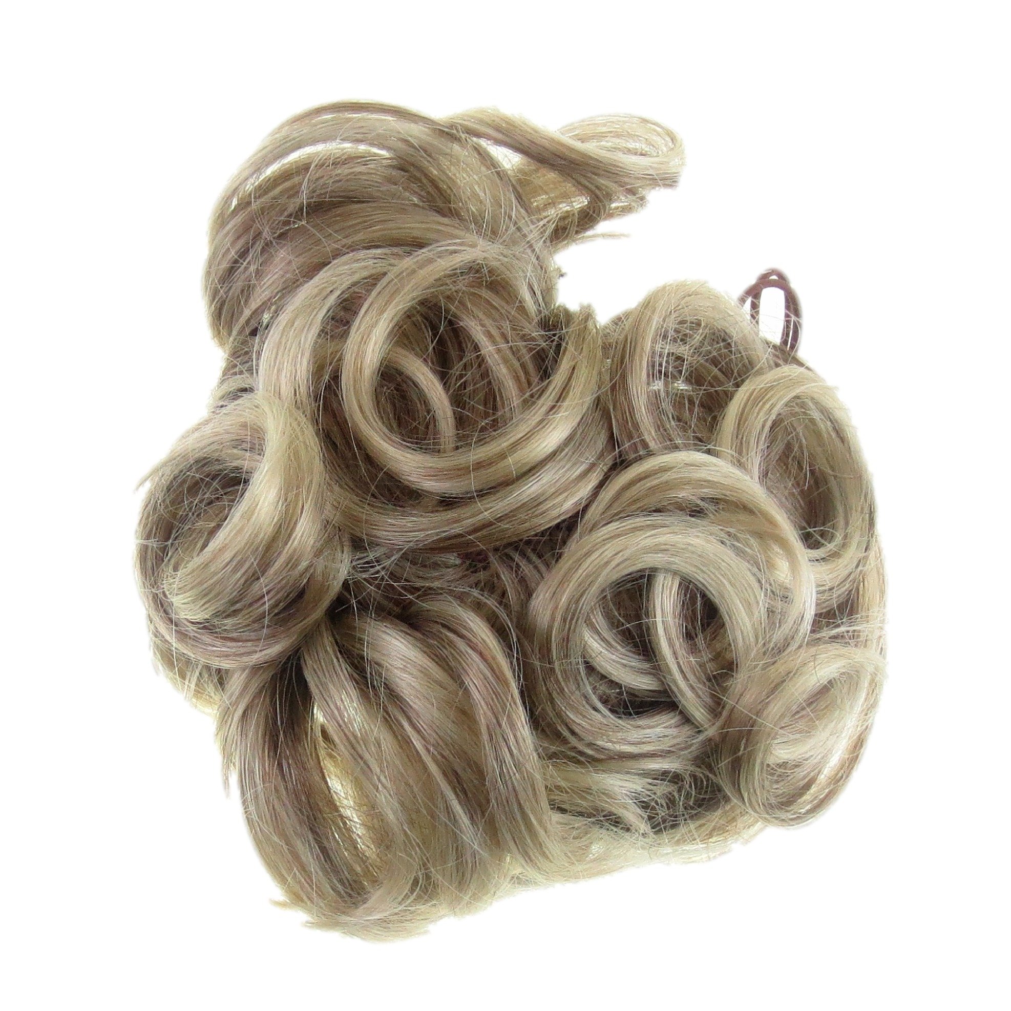 Hair Bun Topper Extensions Curly Or Messy Drawstring Updo Full Bun Add Body In Ash Blonde Mix