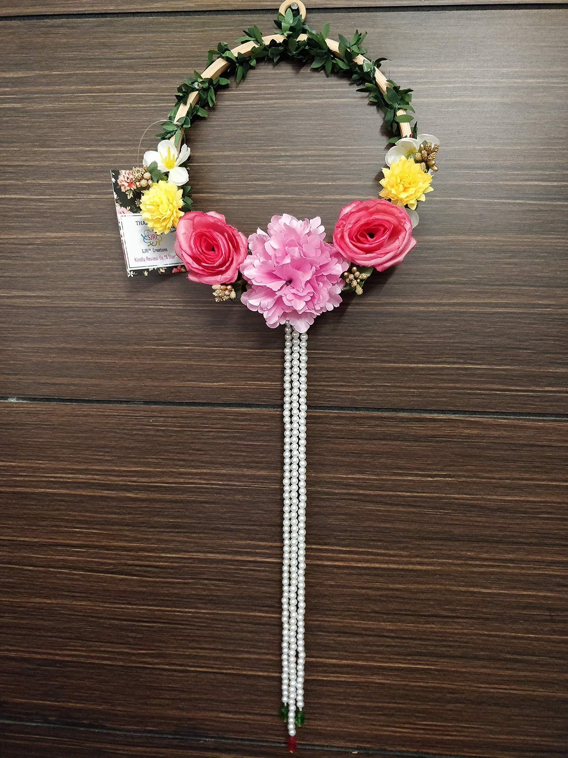 SJRI™ Wreath Artificial Flower Wall and Door Hanging-7"| Decoration| House Warming Gift to Mother|Christmas|Wedding|Front Door