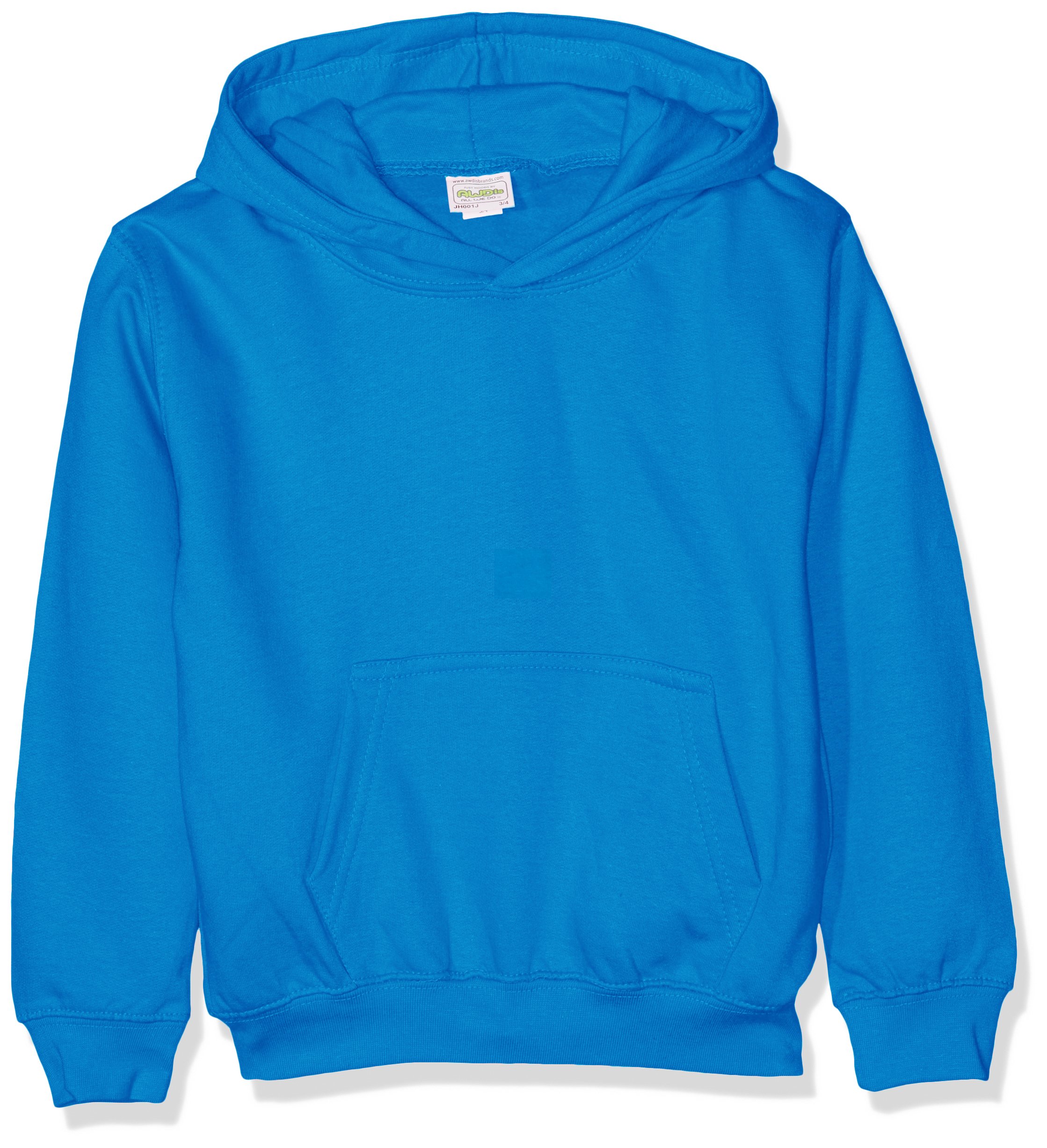 AWDis Boy's Kids Hoodie, Blue (Sapphire Blue), Medium