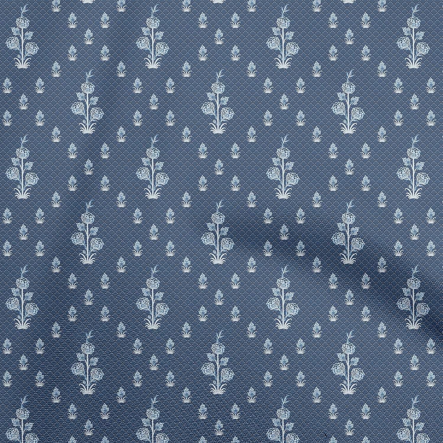 oneOone Cotton Flex Teal Blue Fabric Block Craft Projects Decor Fabric Printed By The Yard 40 Inch Wide-E8