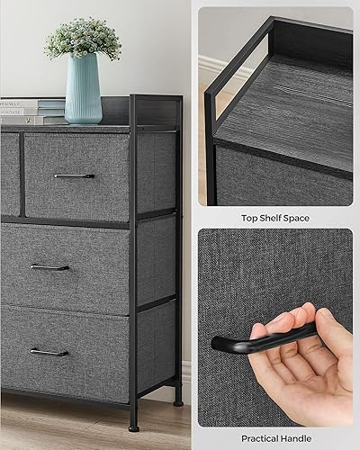 Miniatura 8 de SONGMICS Cómoda para dormitorio, pecho, organizador de ropa, unidad de almacenamiento, 7 cajones de tela con asas, 11.8 pulgadas de profundidad x