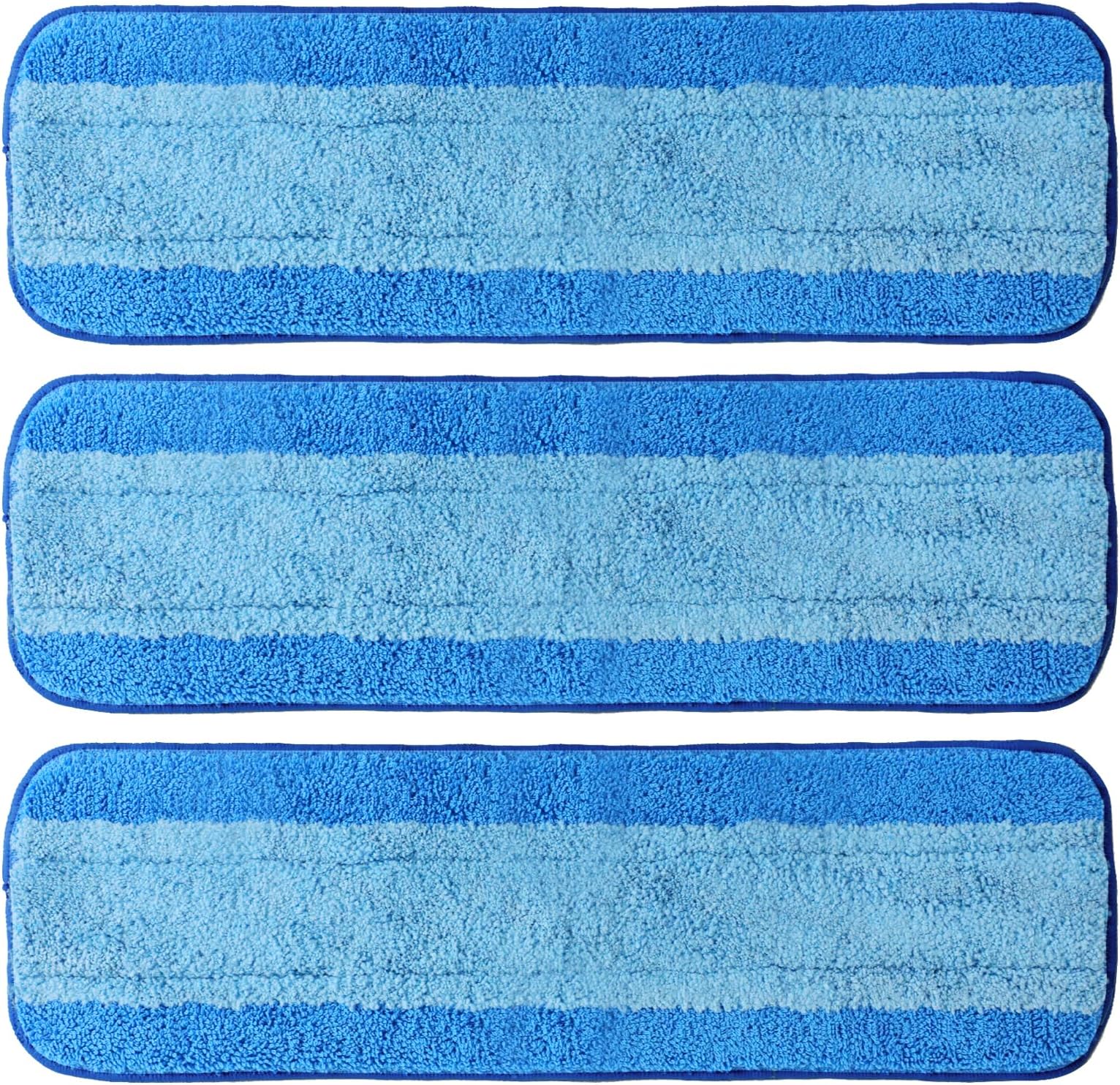 3 Pack Microfiber Cleaning Pads for Bona Mop, Reusable Microfiber Mop Pads for 18 Inch Mop, Hardwood Floor Replacement Cleaning Mop Pads, Machine Washes