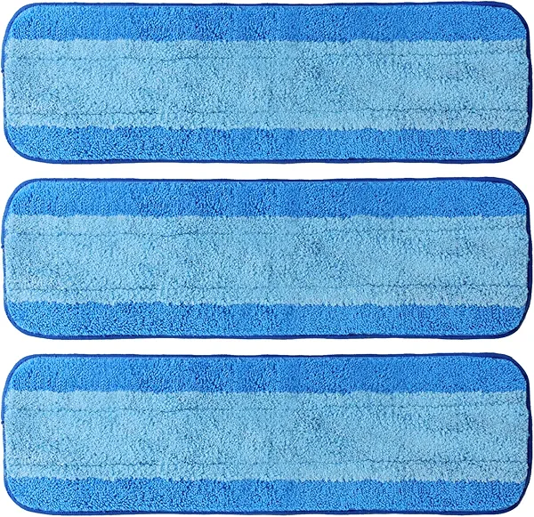 AmaVins 3 Pack Microfiber Cleaning Pads for Bona Mop, Reusable Microfiber Mop Pads for 18 Inch Mop, Hardwood Floor Replacement Cleaning Mop Pads, Machine Washes