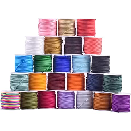 KONMAY 1MM Nylon Cord for Jewelry, 750 Yards Multicolor Nylon Strings for...
