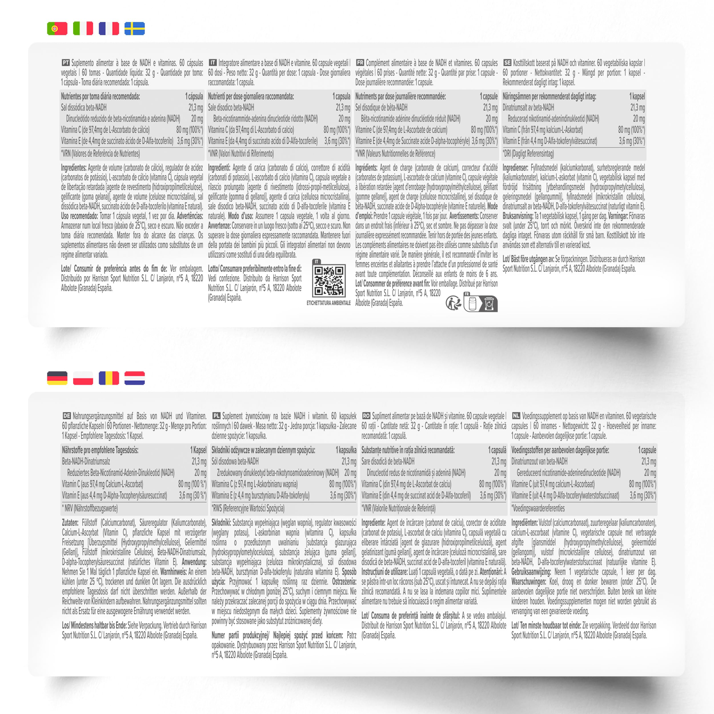 HSN NADH 20mg | 120 Capsule Vegetali a Rilascio Ritardato | Formula Stabile | Protezione dagli acidi gastrici | Con vitamine C ed E antiossidanti | Non OGM, Vegano, Senza Glutine