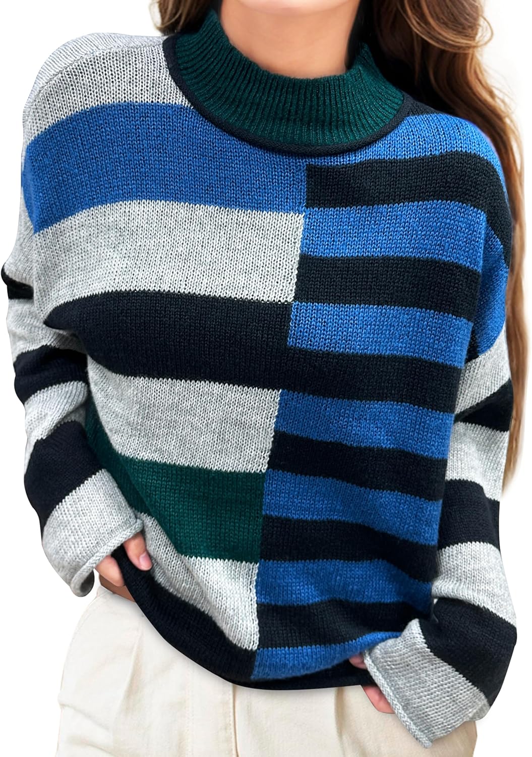 Suéter A Rayas Oversize Para Mujer