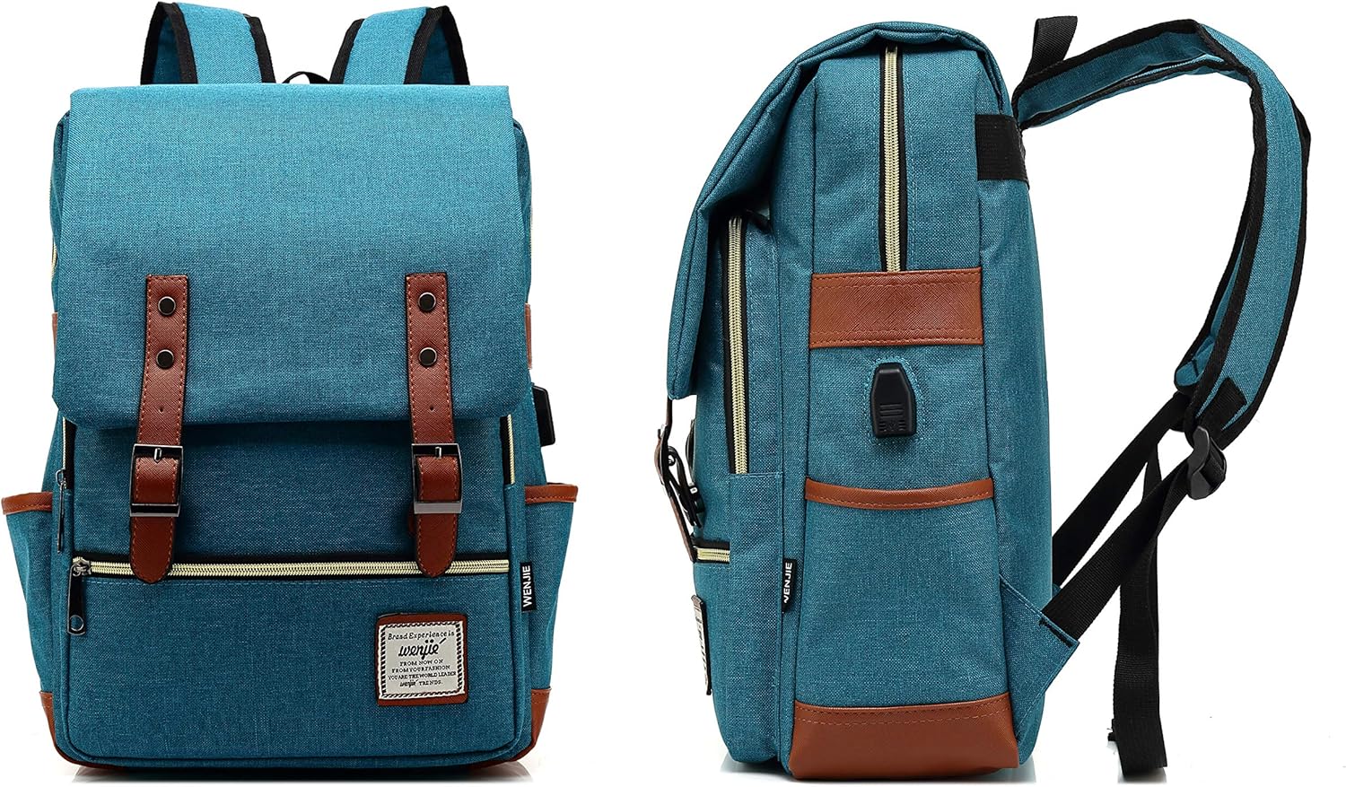Vintage Laptop Backpack for Women Men, Unisex Casual Daypacks, College Backpack With USB Charging Port