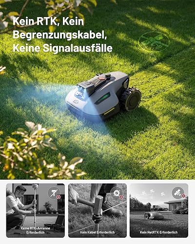 MAMMOTION YUKA Mini 2500 Robot Lawn Mower, Up to 500m2, Zero Signal Loss, No RTK, AI Image Processing Three Cameras Robot Lawn Mower, Auto Multi-Zone Mapping, DropMow - 3