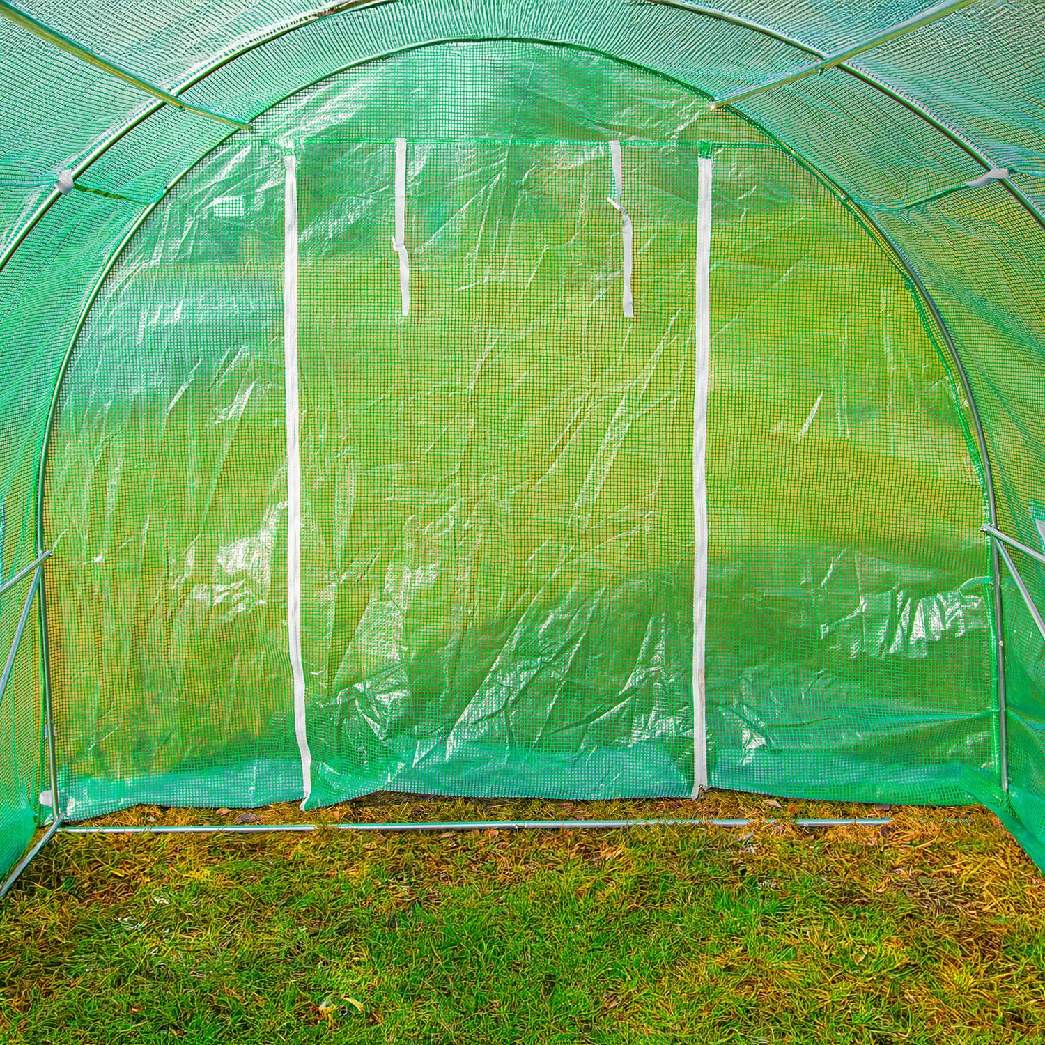 KANWOD Serra da Giardino con Base in Acciaio, 3x2x2 m, 6 m², Serra per Orto con Porta e 6 Finestre, Serra per Piante resistente all'inverno, Film Trasparente UV4, 140 g/m²