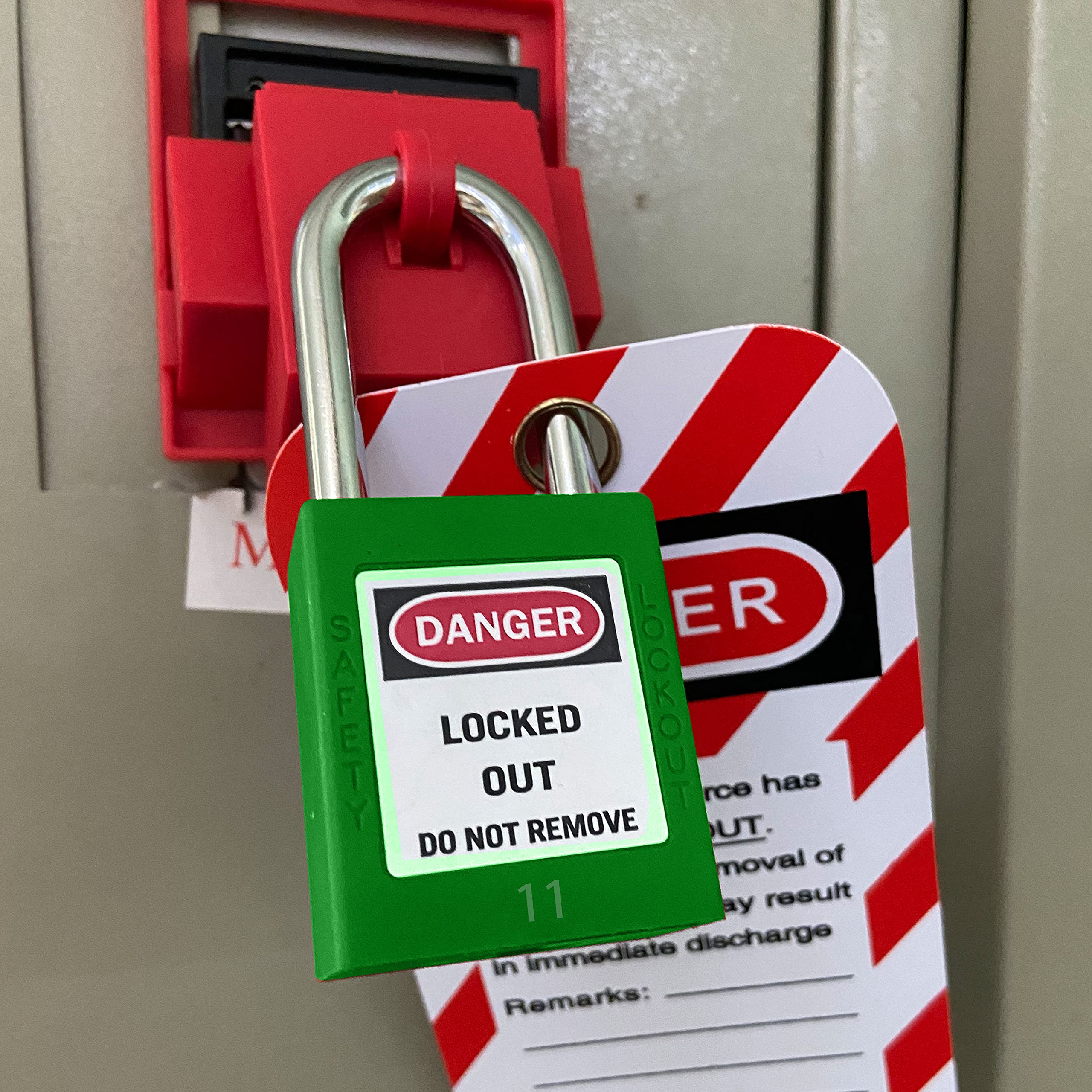 Bloqueo de bloqueo Tagout, candado de seguridad, 10 unidades con número (verde NO.11-20)