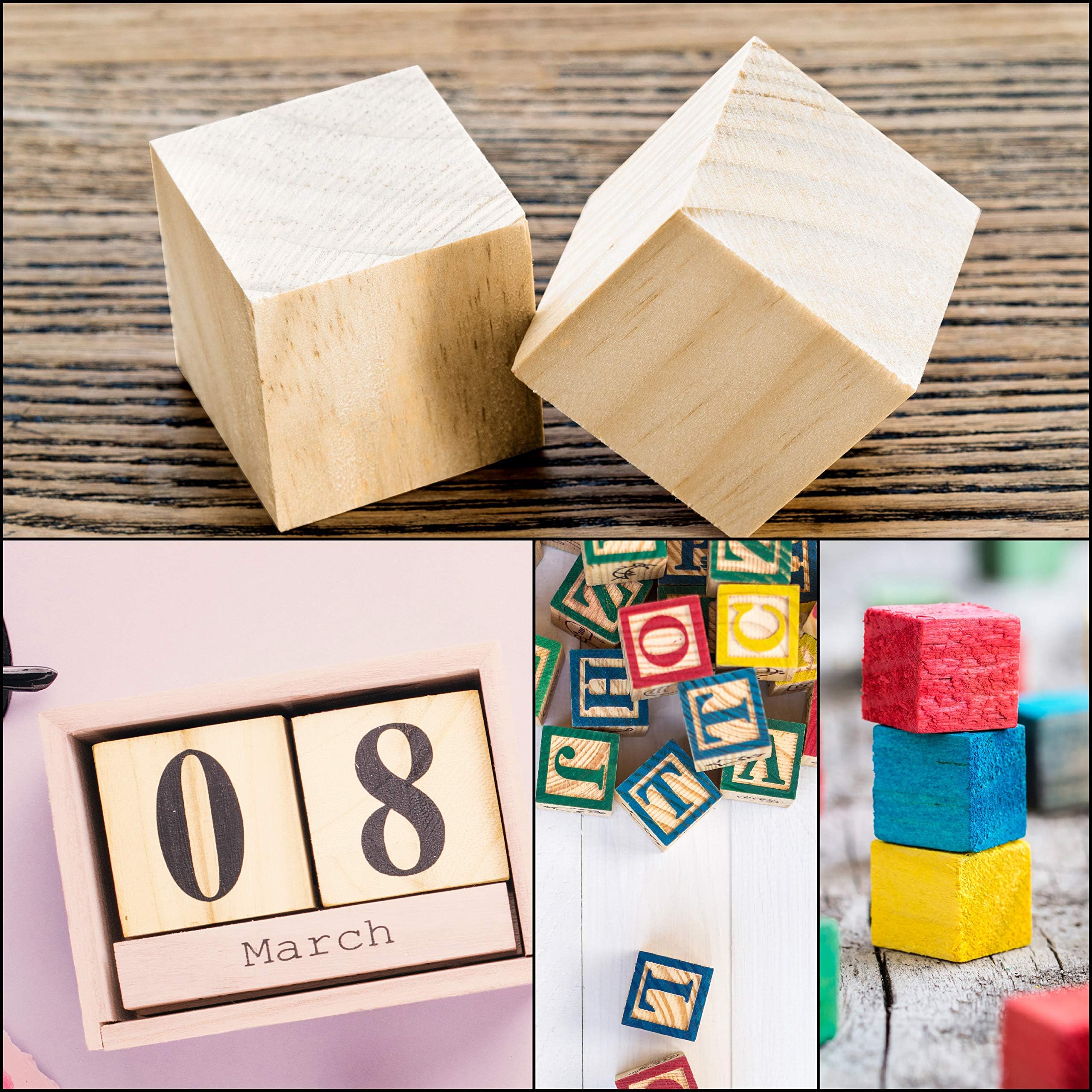 Lot De 1000 Cubes En Bois De Pin Naturel - 10x10x10 Mm - Pour Bricolage, Loisirs Créatifs, Décoration, Apprentissage