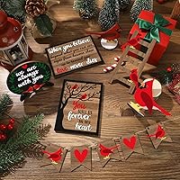 Vista 5 de Jetec Juego de 12 piezas de decoración de bandejas escalonadas cardenal para el día de San Valentín, decoración de bandeja escalonada de pájaro