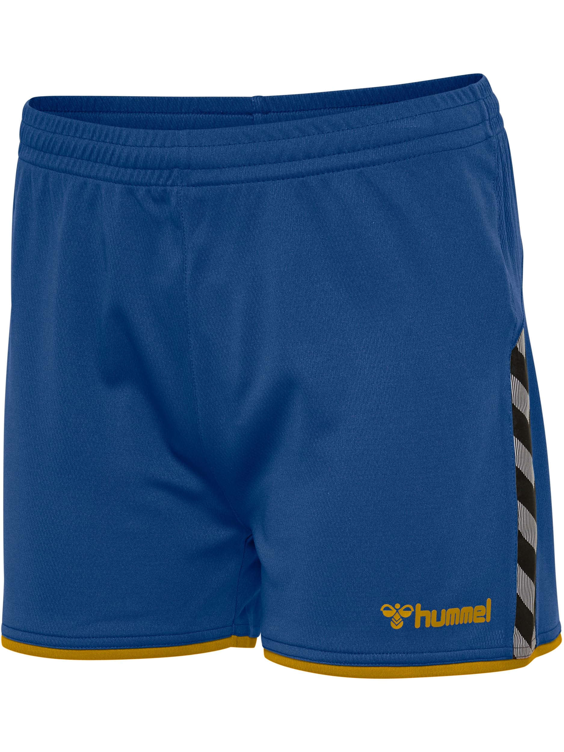 hummel Hmlauthentic Women's Polyester Shorts, Womens, Shorts, 204926-7724-2XL, True Blue/Sports Yellow, XXL