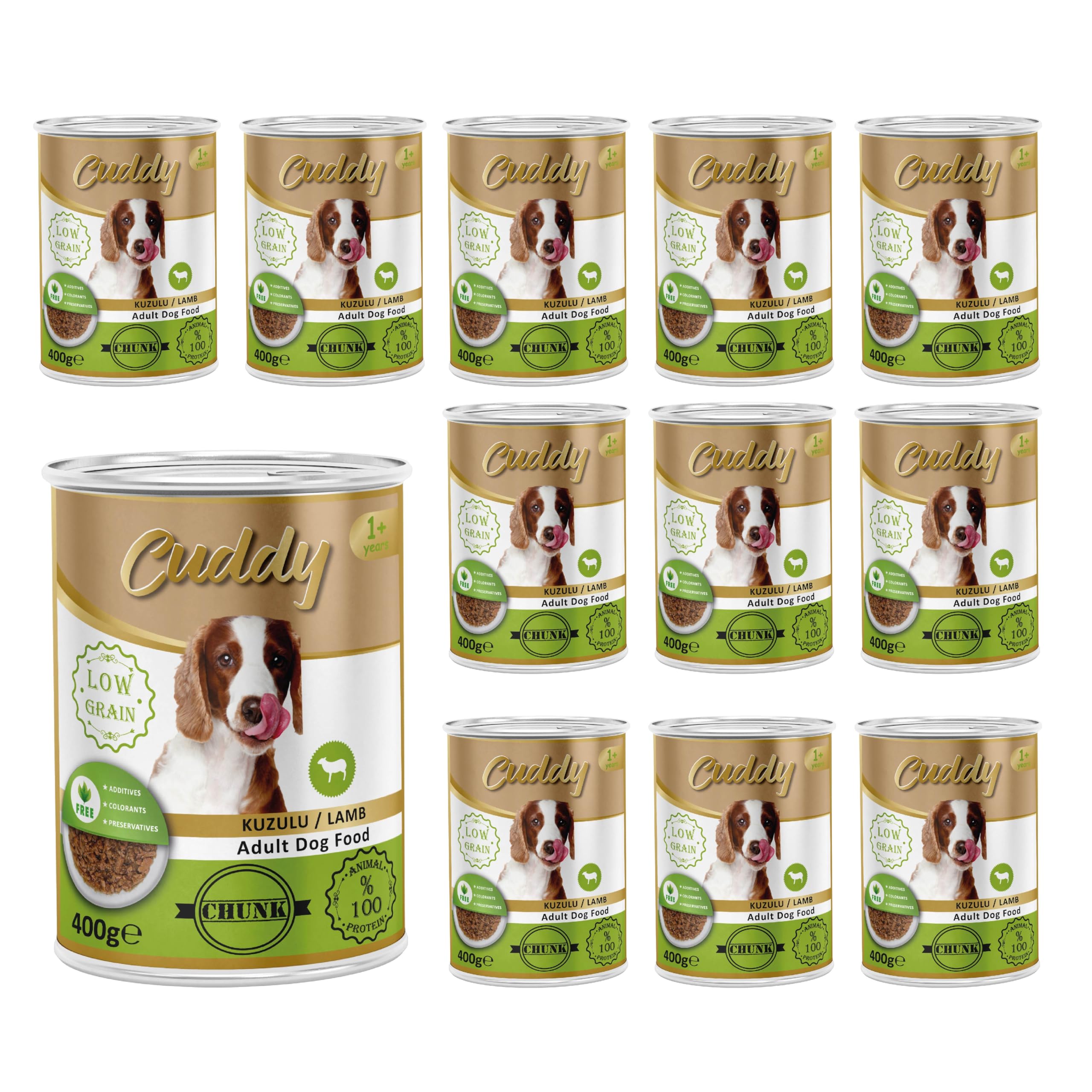 Cuddy Yetişkin Köpek Kuzulu ve Jöleli Konserve Mama 400 Gr x 12 adet