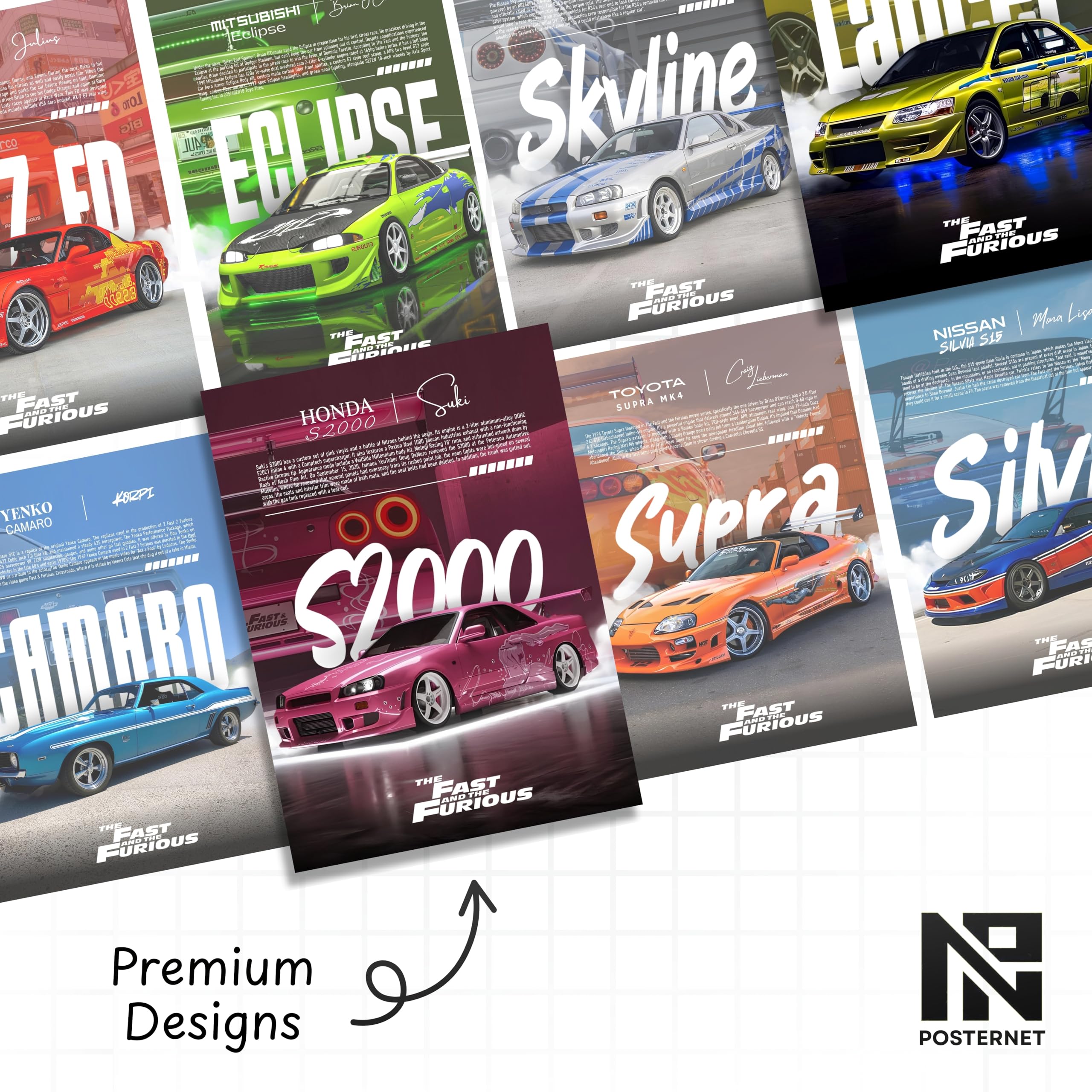 JDM Car Posters - Fast & Furious Collection -3 JDM Car Posters - Fast & Furious Collection -3