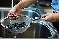 Vista 4 de LiveFresh Large Stainless Steel Fine Mesh Strainer with Reinforced Frame and Sturdy Rubber Handle Grip - Designed for Chefs and Commercial Kitchens