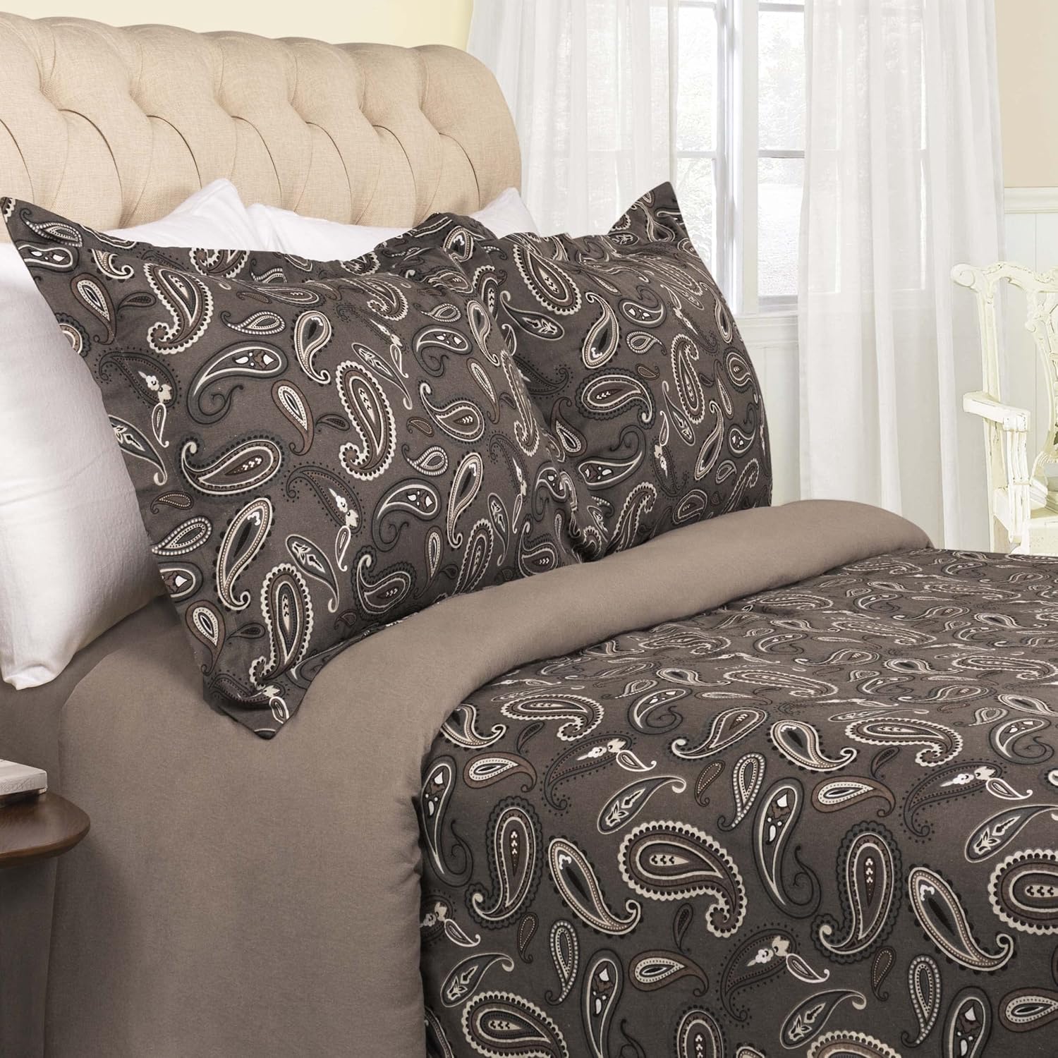 Amazon.com: BLUENILEMILLS Cotton Flannel Floral Paisley Duvet Cover ...