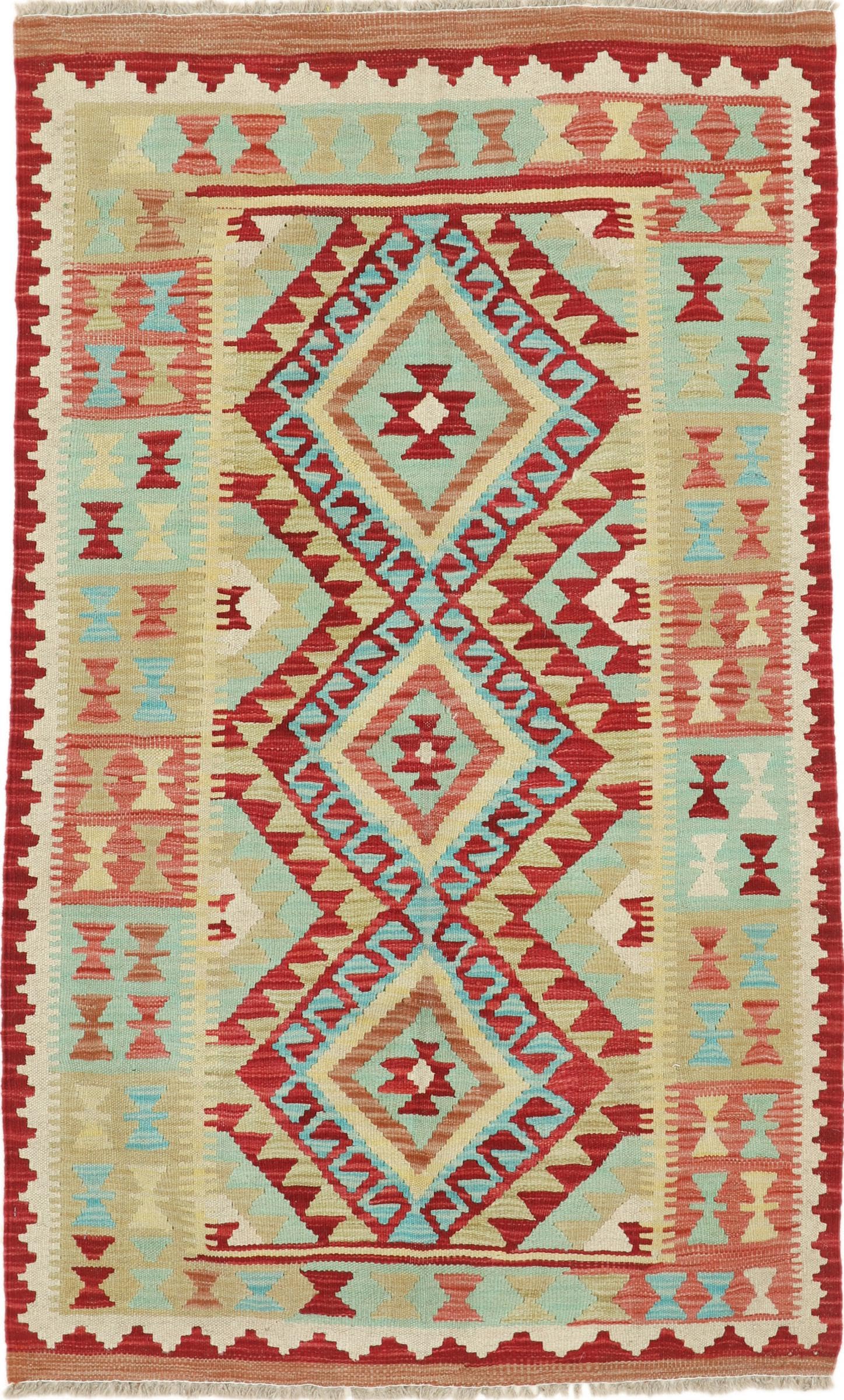 Tapis en laine Kilim afghan 97x161 cm, créez un salon chaleureux et bohème