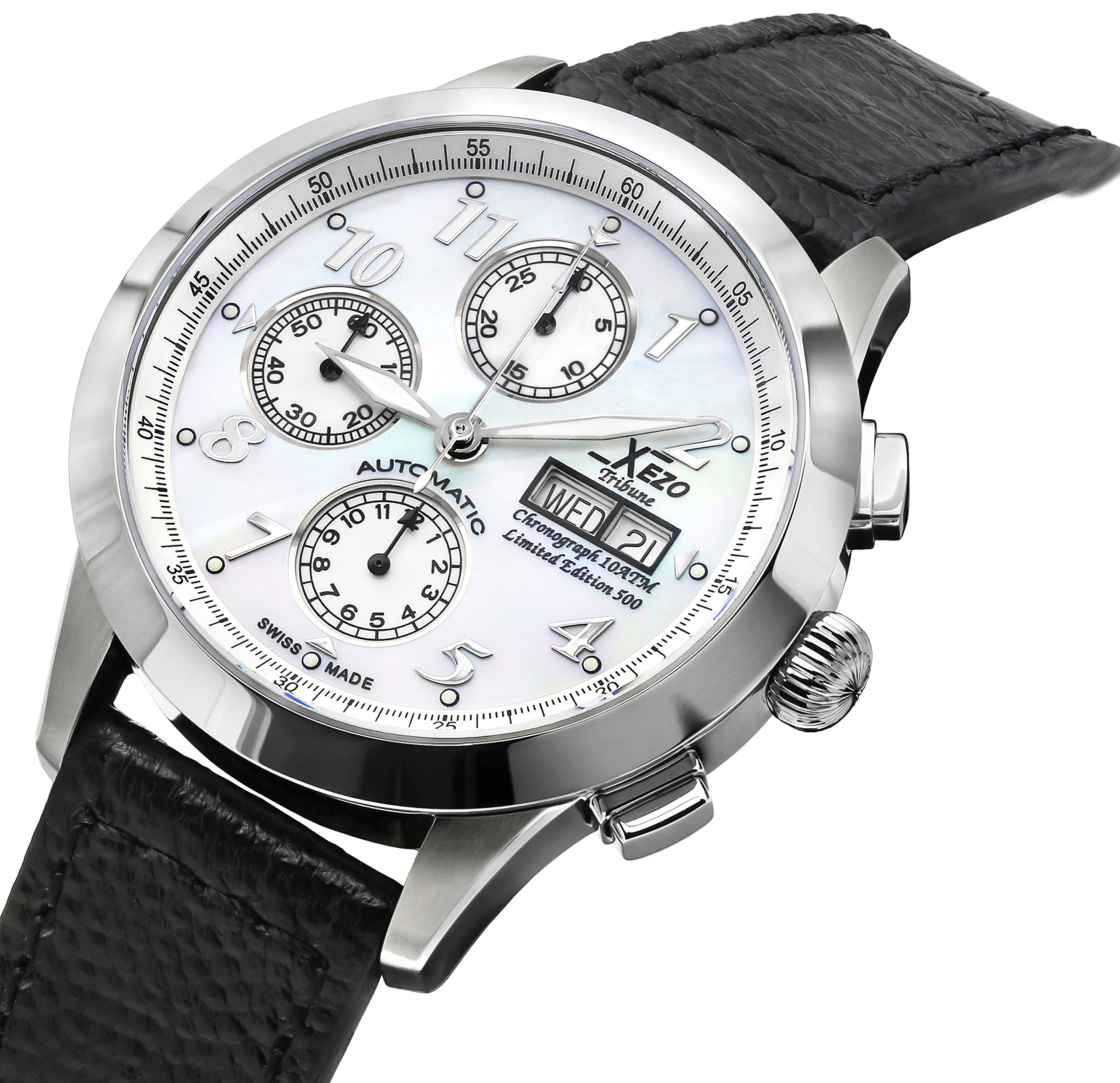 Buy Xezo Men's Tribune Swiss Made Valjoux 7750 Automatic 10 ATM WaterResistant Chronograph