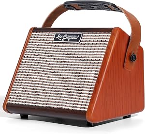 Leo Jaymz 15W Portable Guitar Amplifier with BT Connection, Rechargeable Battery, Tone Control, Headphone Jack, and Versatile Sound Customization for Practice and Performance