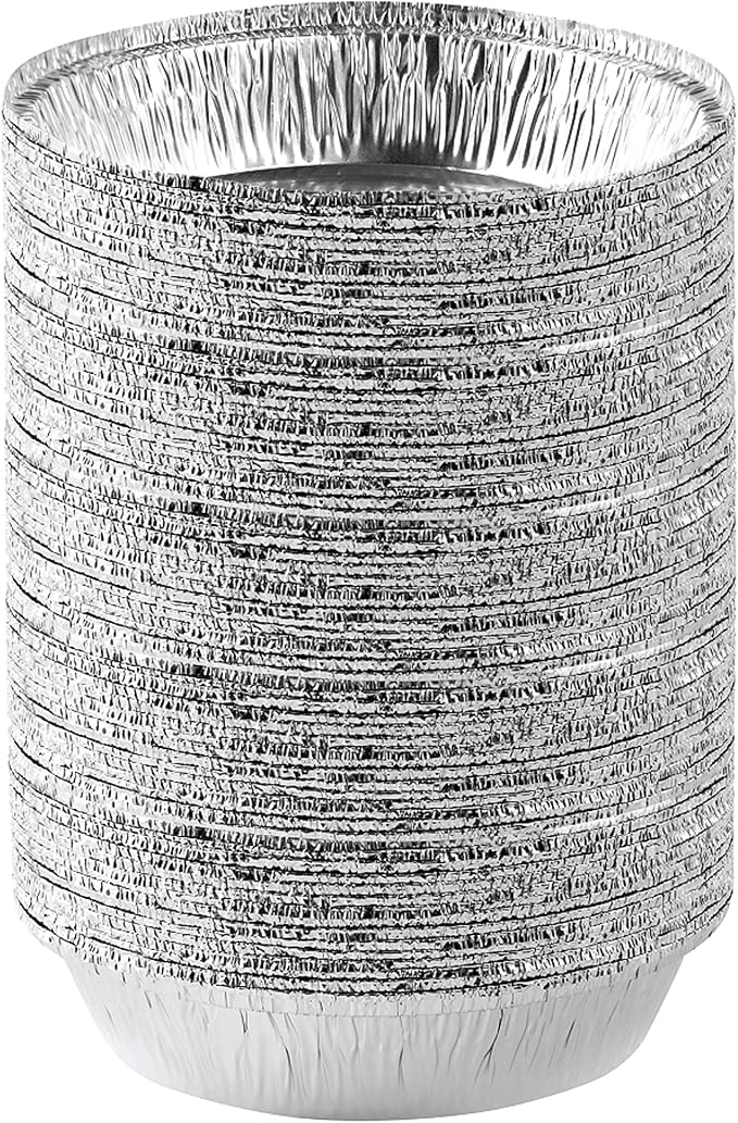 PLASTICPRO 7'' Inch Round Tin Foil Pans Disposable Aluminum