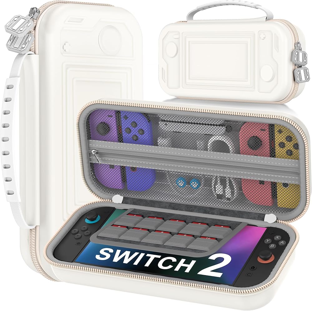 Kawaye Switch 2 Case for Switch Game Compatible with Nintendo Switch 2 and Switch/OLED Console, Switch Carrying Case Hard Shell Protective for Nintendo Switch 2 Accessories-White — 사진 1