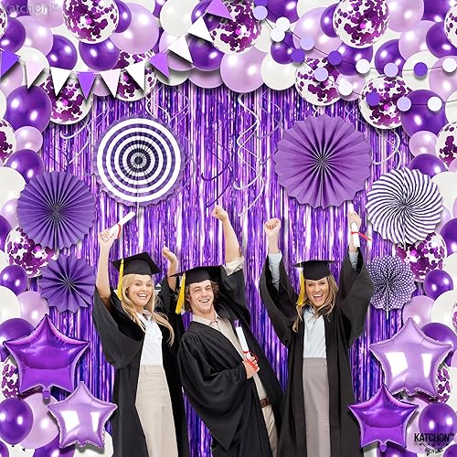 Miniatura 6 de KatchOn, Juego de decoraciones 2024, enorme, paquete de 155 globos para arco de globos 2024, globos 2024, telón de fondo con flecos, decoraciones de