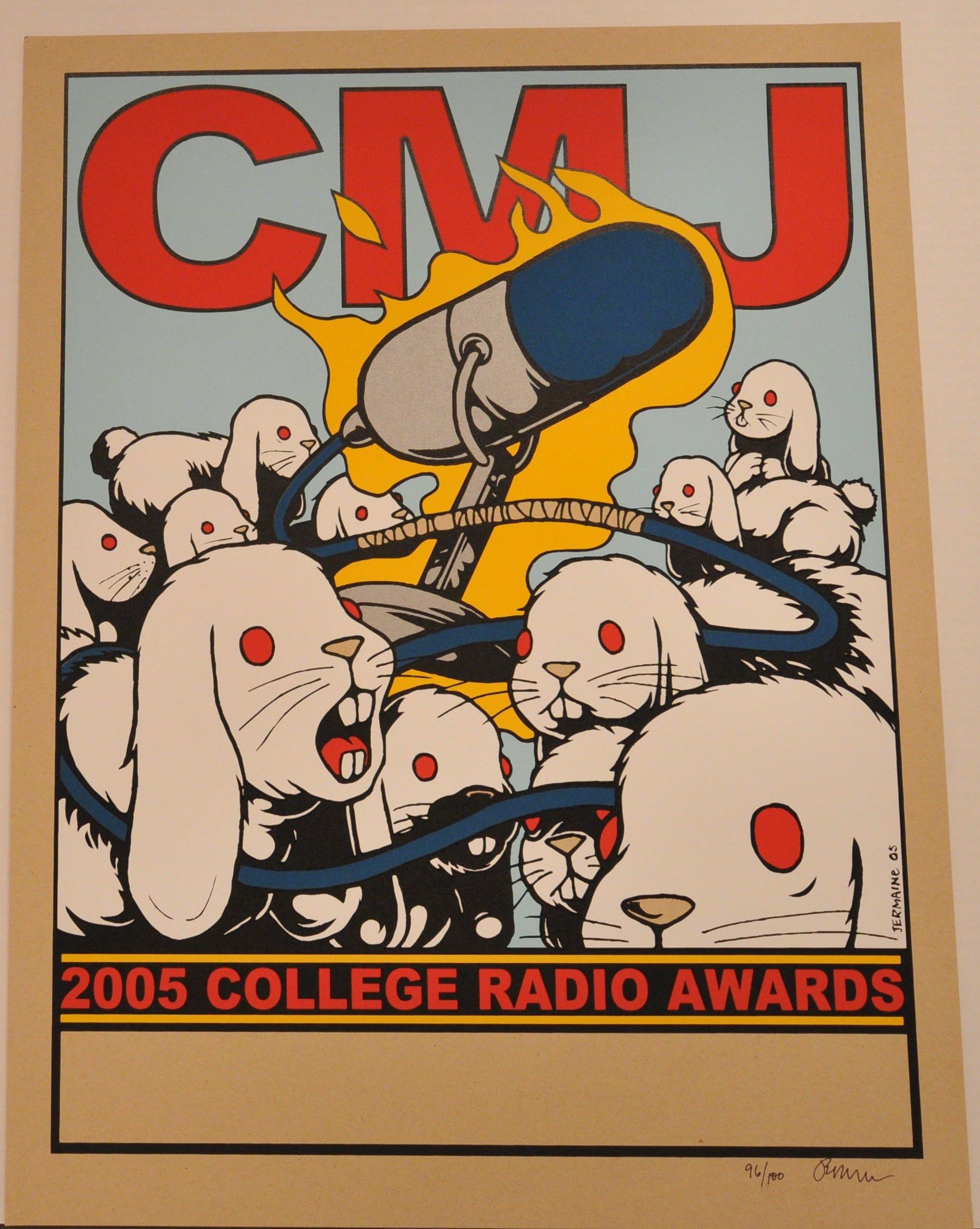 CMJ College Radio Awards 2005 Limited Edition Silkscreen Music Poster by Jermaine Rogers Original Signed and Numbered