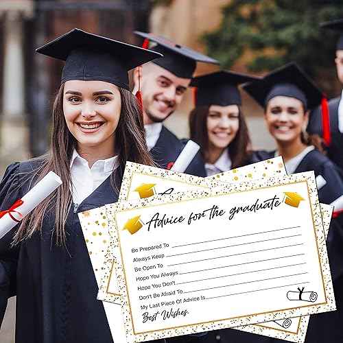 Miniatura 4 de Tarjetas de deseos de graduación (30 unidades) Tarjetas de buenos deseos para graduados, tarjetas de consejos de graduación de escuela secundaria o