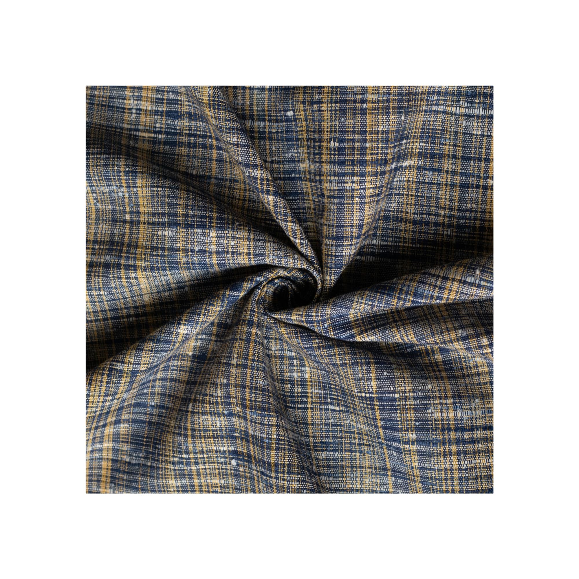 KHADI SADAN Cotton Fabric Material for Men and Women (5 Meter, Blue), Solid-picture-41