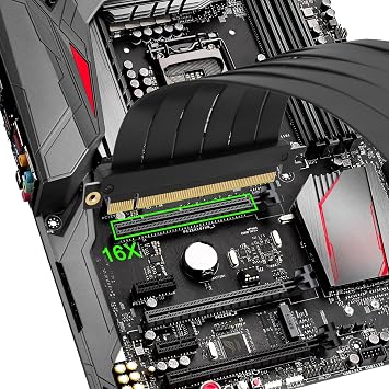 XMSJSIY PCI-E 3.0 16x Riser Cable Extension Card Shielded High Speed | GPU Vertical Mount PCIe 3.0 16x Male to Female 90 Degree Right Angle Graphic Card Support RTX3060 - 20CM/7.87Inch