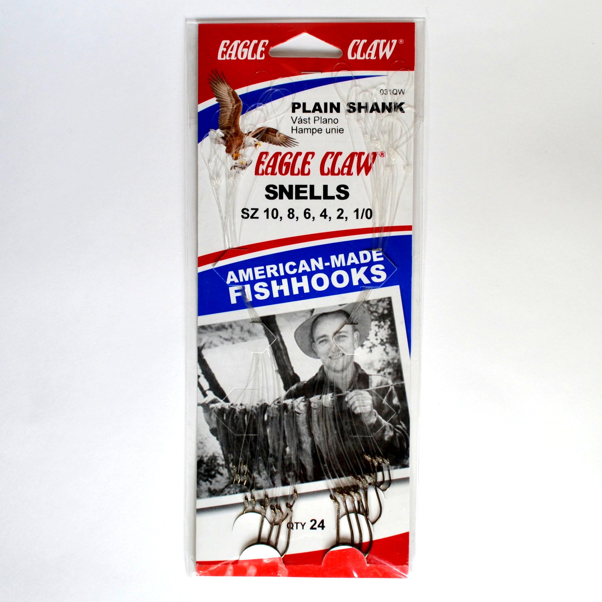24pk Survival Fishing Kit Hooks - 6 of Each Size 10, 8, 6, 4, 2 & 1/0 - Great For Suvival Fishing Kits & YoYo Fishing Reels