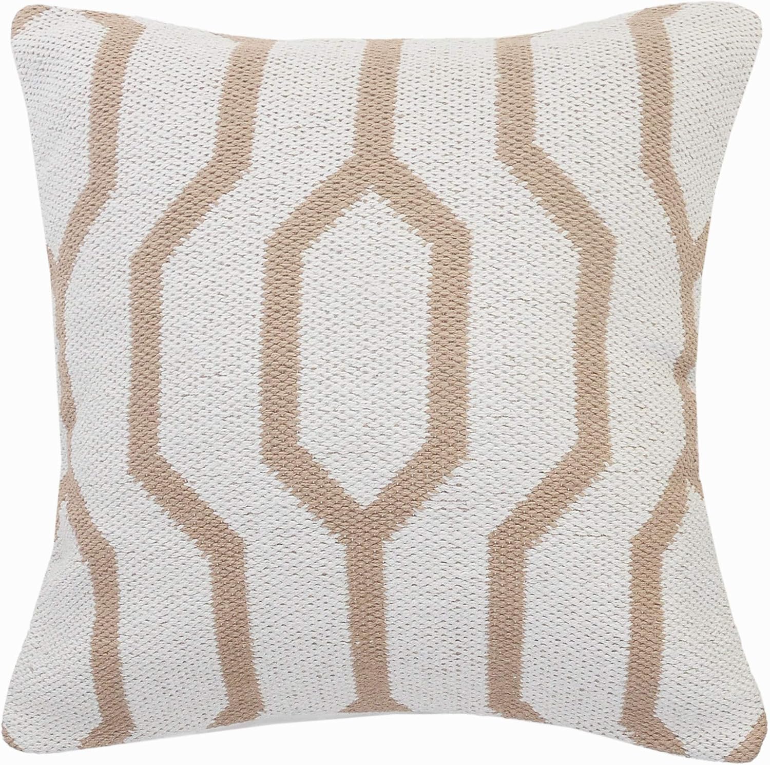 Trade AM LR Home 20x20 Inches Geometric Cotton Throw Pillow Covers for Home Decor | Modern Boho Cushion Covers for Throw Pillows | Perfect for Living Room Couch & Bedroom Decorations | Black/White