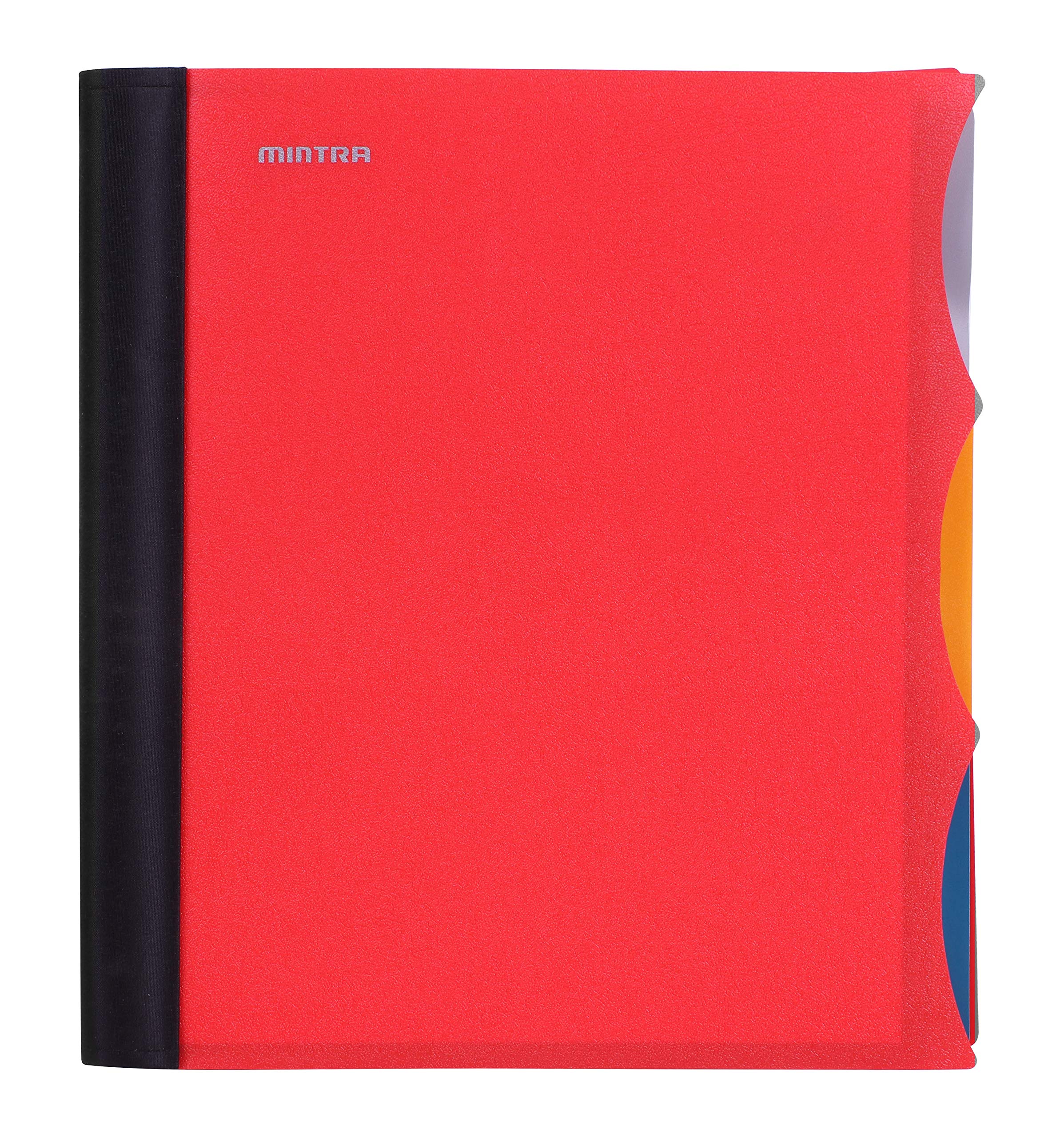 Mintra Office Durable PREMIUM Spiral Notebook, ((Red, 3 Subject, 8.5in x 11in)), Fabric Covered Coils, No Snags, Removable Adjustable Pocket Dividers, Ruler, Organization, Customizable โ image 1