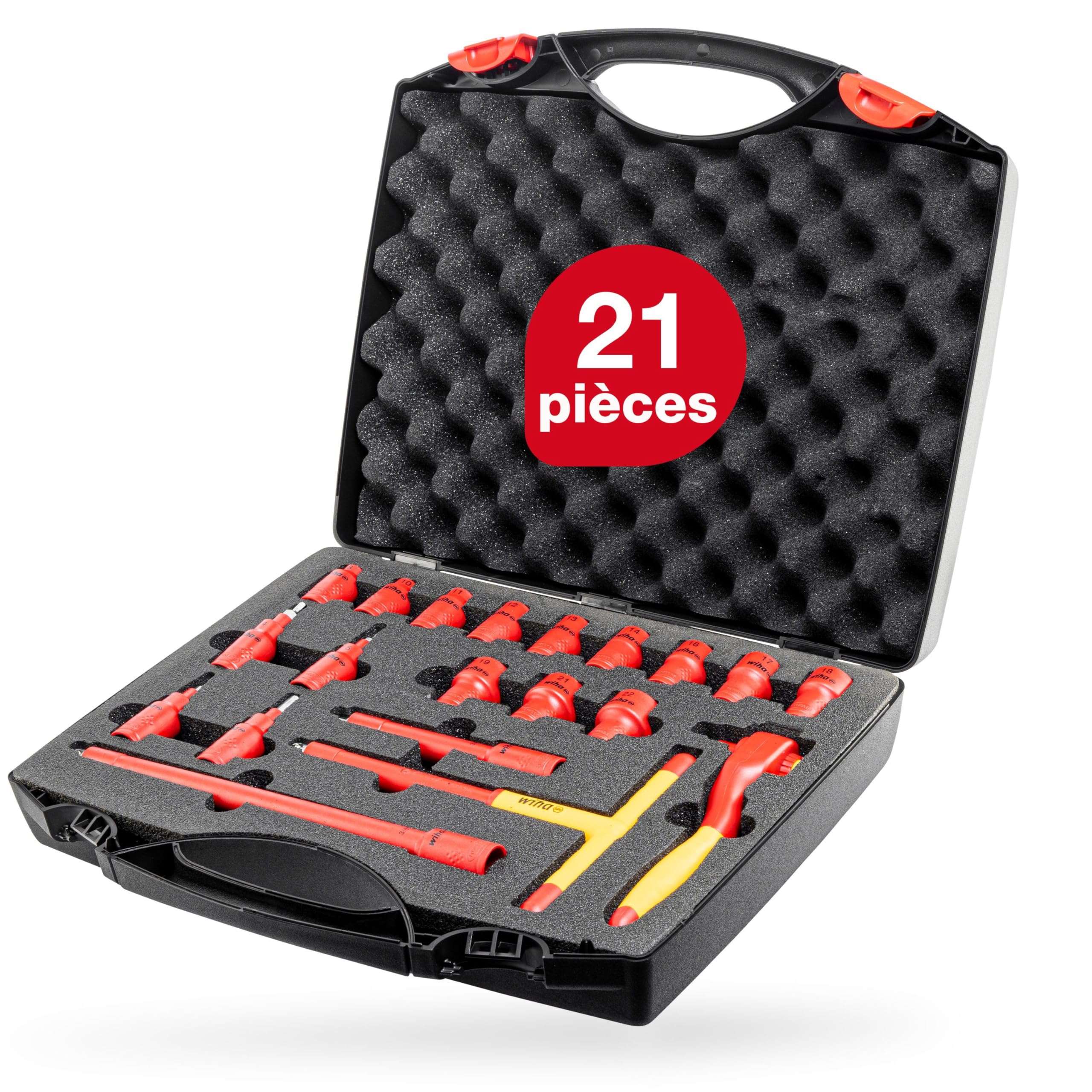 Set de carracas isolées 3/8 finition premium 20 pièces pour ateliers exigeants
