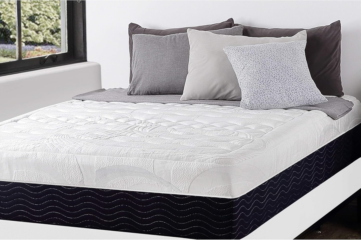 Priage Spring and Gel Memory Foam 13" Hybrid Mattress, Full, White