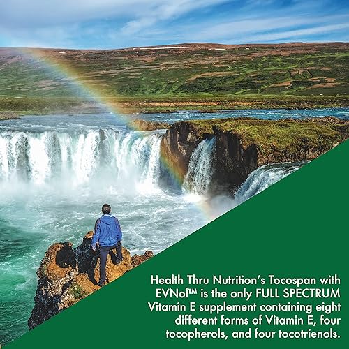 Miniatura 4 de Health Thru Nutrition Tocospan Full Spectrum Vitamin-E 430 mg con EVNol Tocotrienoles | Las 8 fuentes naturales de vitamina E | Estudiado