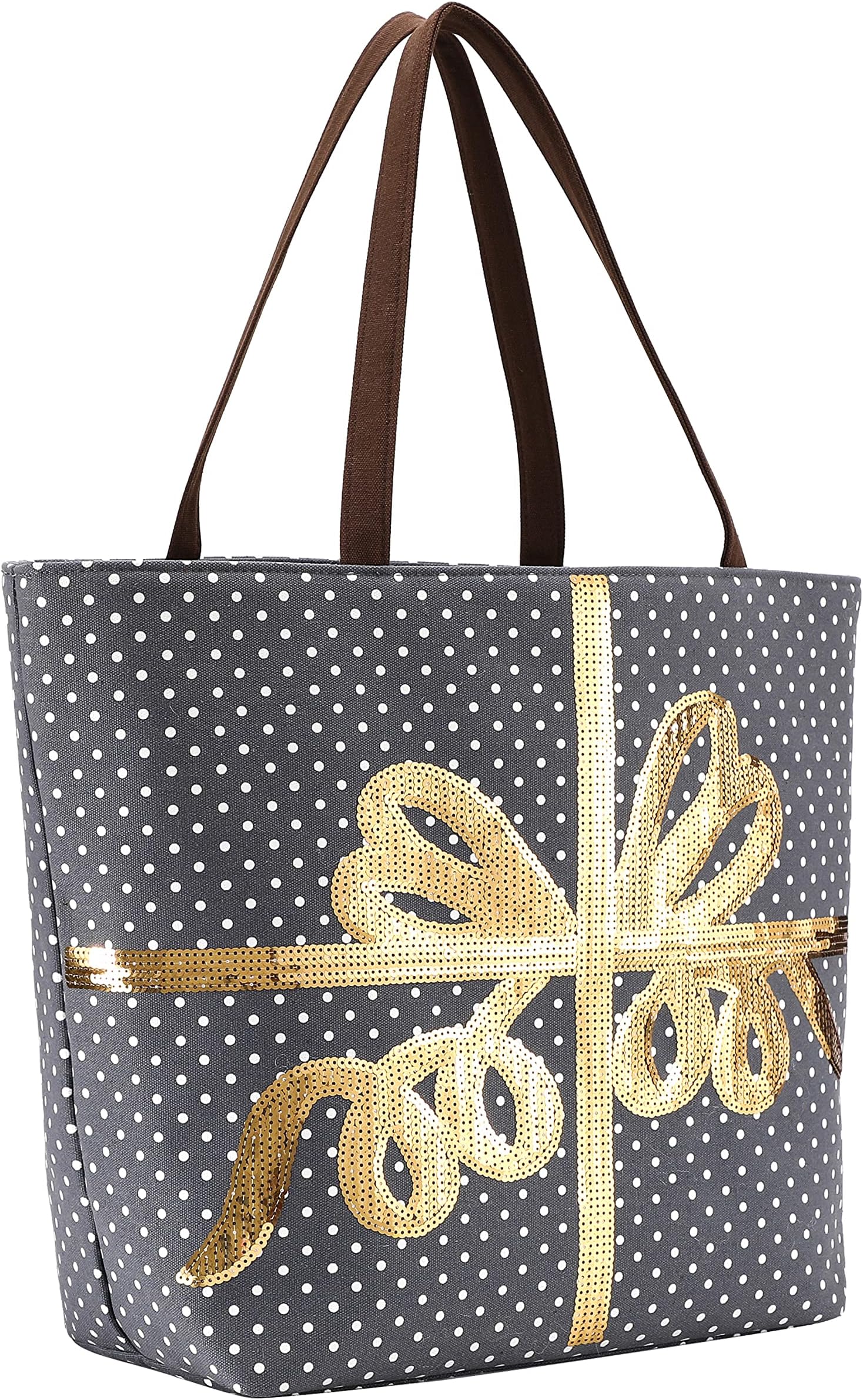 LessMo Christmas Canvas Tote Bag, Large Grocery Shopping Bags, Reusable Multipurpose Heavy Duty, for Outdoor Supermarket Shopping, Christmas Party Favor supplies