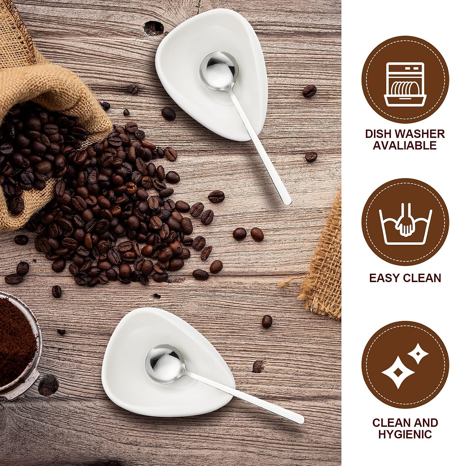 4 Pcs Coffee Spoon Holder, Coffee Spoon Rest for Bar Kitchen Accessories
