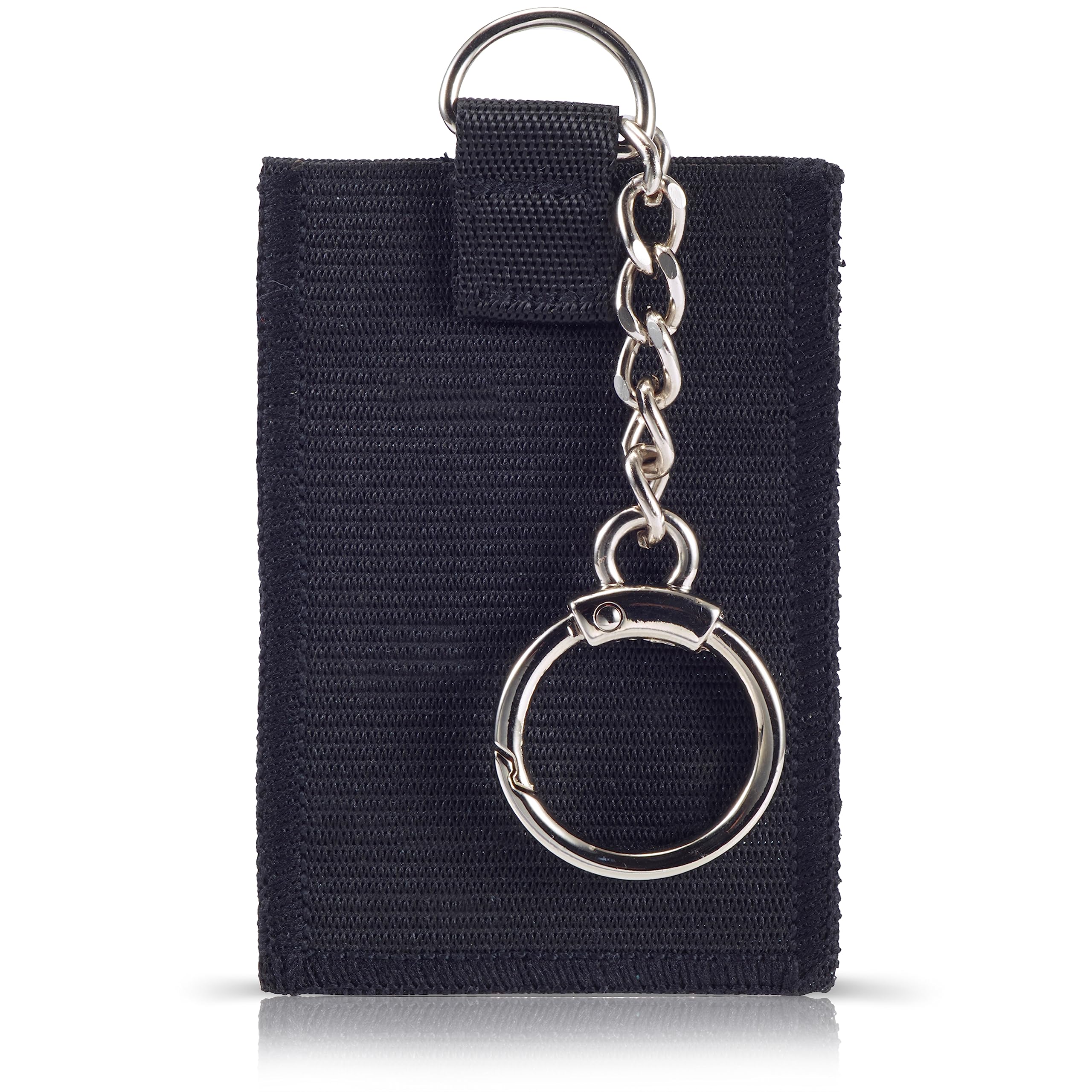 SUPERIOR ESSENTIALSNylon Thread Wallet - Front Pocket Minimalist Wallet for Men and Women with a Classy D-Ring and Anchor Chain - Reward Yourself with our Classy Slim Wallet Card Holder, Black, 1PC,